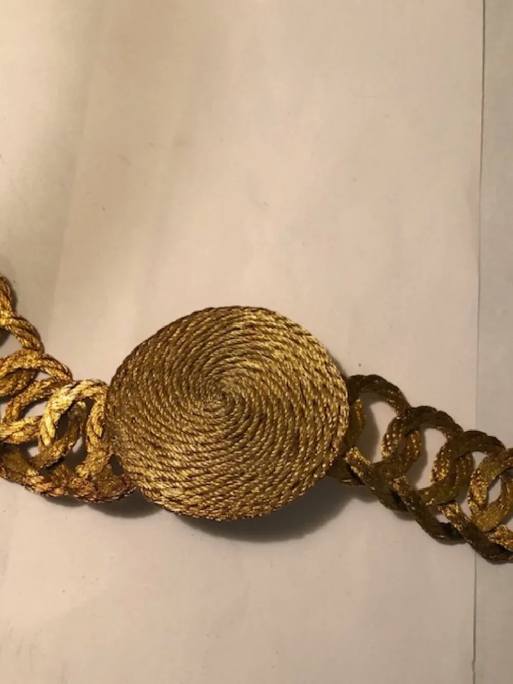 Chunky Metallic Gold Chain Belt Medallion Buckle One Size Fits All
